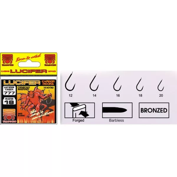 Trabucco Lucifer 777 Bronze Hameçon sans ardillon à palette, taille 20, 10 pièces