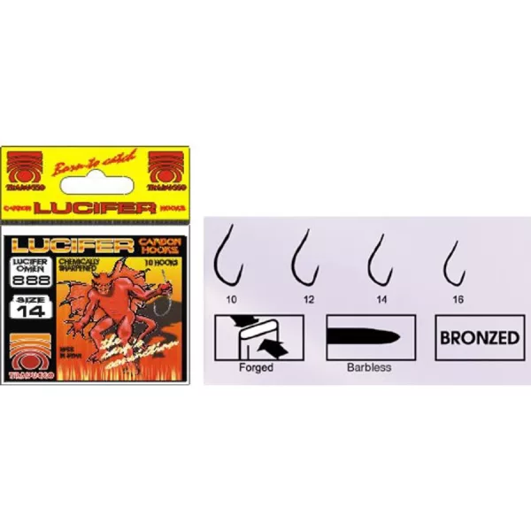 Trabucco Lucifer 777 Bronze Hameçon sans ardillon à palette, taille 16, 10 pièces