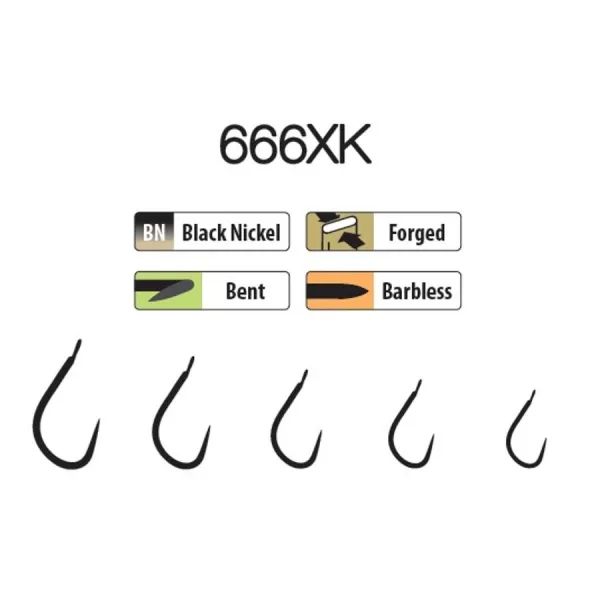 Trabucco XPS 666XK 12 hameçons à palette, sans ardillon, 25 pièces