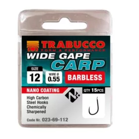   Trabucco Wide Gape Carp 12 Hameçon à palette, sans ardillon 15 pièces