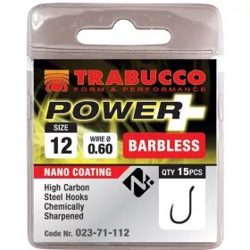  Trabucco Power + 12 Hameçon à œillet sans ardillon, 15 pièces