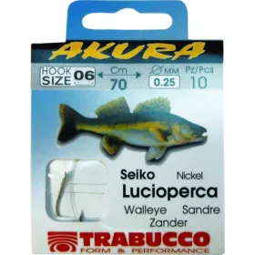   Trabucco Akura Zander 06 Hameçon Pré-monté Monofil Barbelé à Palette 10 pièces