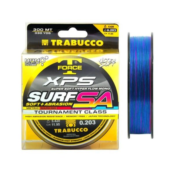 Trabucco T-Force XPS Surf Soft+Abrasion Mark System 300m 0,35mm Ligne principale monofilament