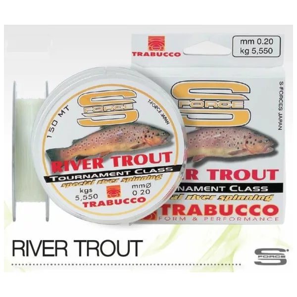 Trabucco S-Force Spin-River Truite 150m 0,30mm Ligne principale monofilament