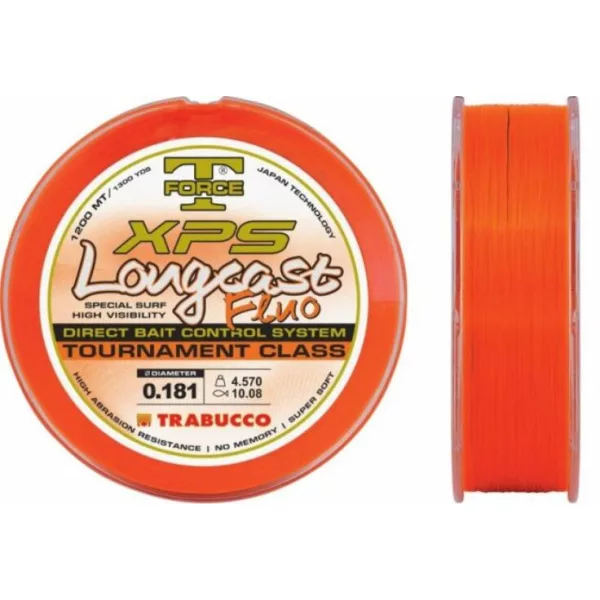 Trabucco T-Force Xps Long Cast Fluo 1200m 0,18mm Ligne principale monofilament