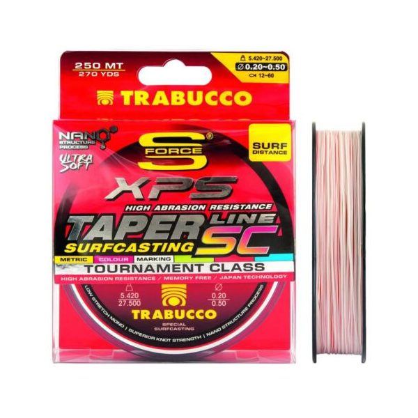 Trabucco Taper Line SC Surfcasting 250m 0,45-0,18mm Ligne principale monofilament