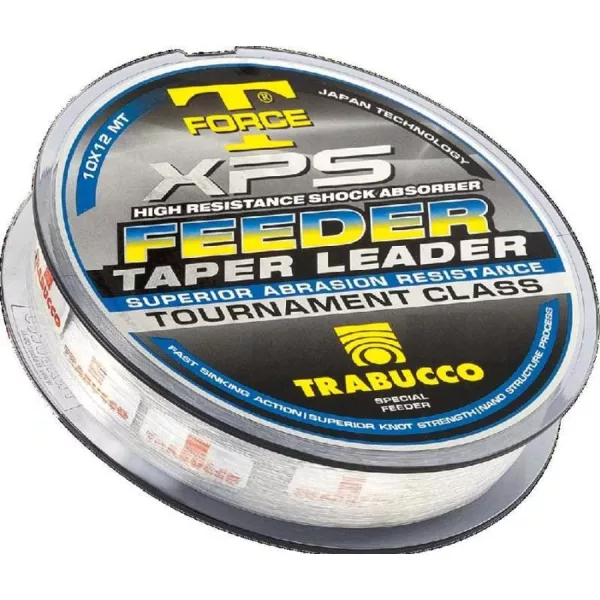 Trabucco TF XPS Feeder Taper Leader Átlátszó 0,20-0,28mm 12m Elvékonyodó Távdobó Dobóelőke 10db
