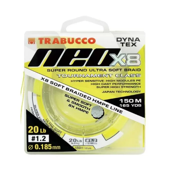 Trabucco Dyna-Tex Neo X8 300m 0,285mm Ligne principale tressée jaune