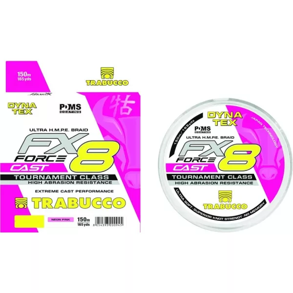 Trabucco DynaTex FX8 Force Cast Pink 0,084mm 150m Fonott Főzsinór