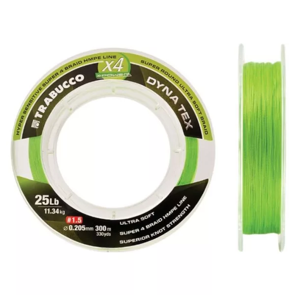 Trabucco Dyna-Tex X4 Power 150m 0,148mm Tresse Jaune Citron