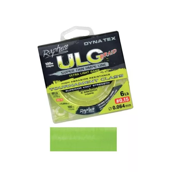 Rapture Dyna-Tex ULG lime 100m 0,072mm Tresse de ligne principale