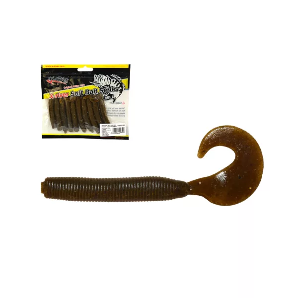Arno Salted Twister Brown 13cm Appât en plastique 10pcs
