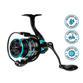   Delphin IXCELA 4T AL BODY 4000 Moulinet à frein avant pour spinning Bobine profonde Capacité de ligne : 0,18/315, 0,20/255, 0,22/210