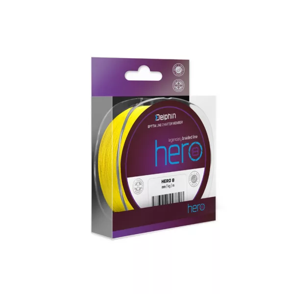 Delphin HERO 8 0,16mm Tressée Jaune fluo
