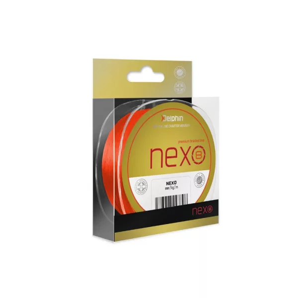 Delphin NEXO 8 / couleur orange fluo 0,10mm 13,6lbs 130m tresse principale