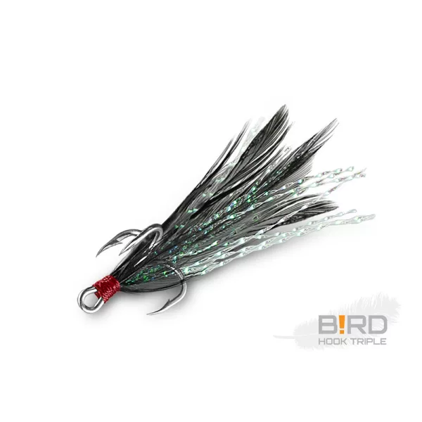 Delphin B!RD Hook TRIPLE / 3 plumes noires #8
