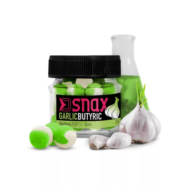 Appât Delphin D SNAX POP 5.5mm/20g Ail-Acide butyrique Pop Up pour Feeder