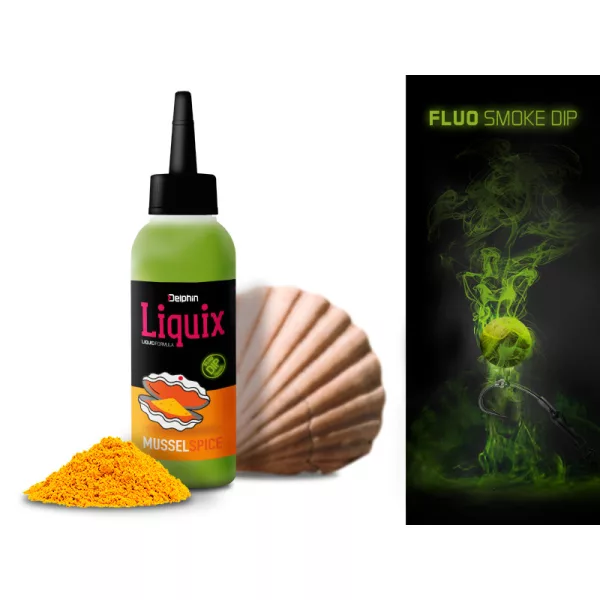 Delphin Fluo dip D SNAX LiquiX /100ml Moule-Épice liquide