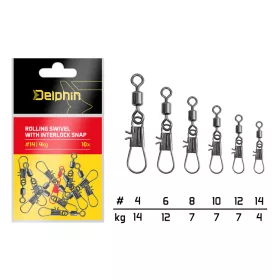 Delphin Agrafe à fermeture rapide #8 10pcs