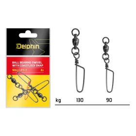 Delphin Agrafe Coastlock avec émerillon 90kg 3pcs