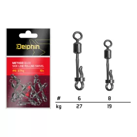   Delphin Method QuiX Agrafe tournante avec ligne latérale #6 10pcs