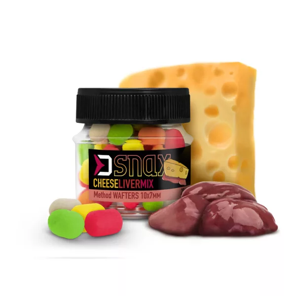 Delphin MIX D SNAX WAFT appât 10x7mm/20g Fromage - Foie wafters