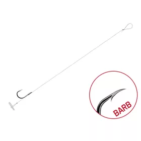   Delphin FLR Quickstop 8cm 0.30mm #4 Hameçon barbelé pré-noué 6db