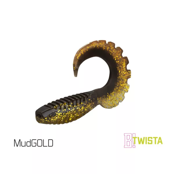 Delphin Twista UVs - MudGold 8cm Appât en plastique 5 pièces