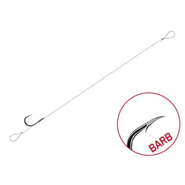 Delphin FLR Loop 12cm 0,22mm 10 Hameçon pré-monté à œillet, barbelé 6 pièces