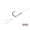 Delphin FLR Loop 12cm 0,22mm 10 Hameçon pré-monté à œillet, barbelé 6 pièces