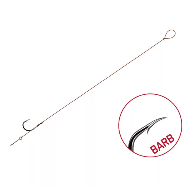 Delphin Proxi Sting 8cm 0,10mm Hameçon pré-monté taille 12 avec œillet et ardillon, avec pointe à appât 6pcs