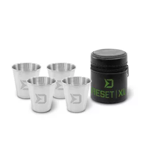   Delphin RESET XL 4v1 4x70ml Set de verres à liqueur en acier inoxydable