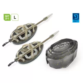   Delphin Method Quix Reaxe Feeder L 2+1 Method Kosár Szett Töltőszerszámmal 50gr