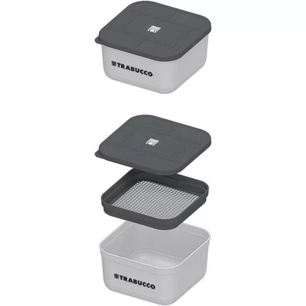 Trabucco BaitSafe Box Szellőző Fedeles, Szitás Rostabetétes Csalitartó Doboz 1,6l