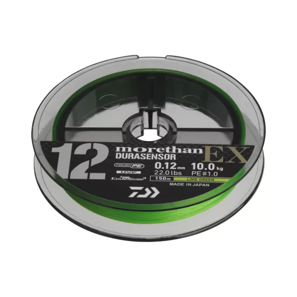 Daiwa Morethan Durasensor 12 Braid EX+Si3 Lime Green 0,10mm 200m Fonott Főzsinór