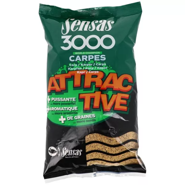 Sensas 3000 Attractive Carpe Amorçage 1kg