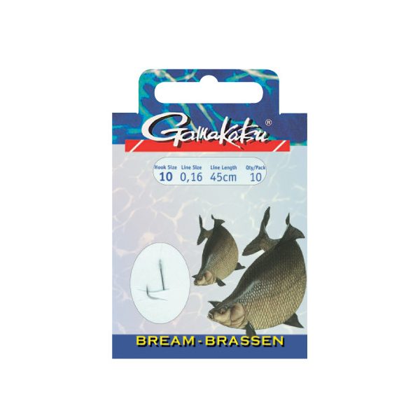 Gamakatsu Brème pré-monté Argent 14 10db/csomag Hameçon à bouillette à palette avec ardillon