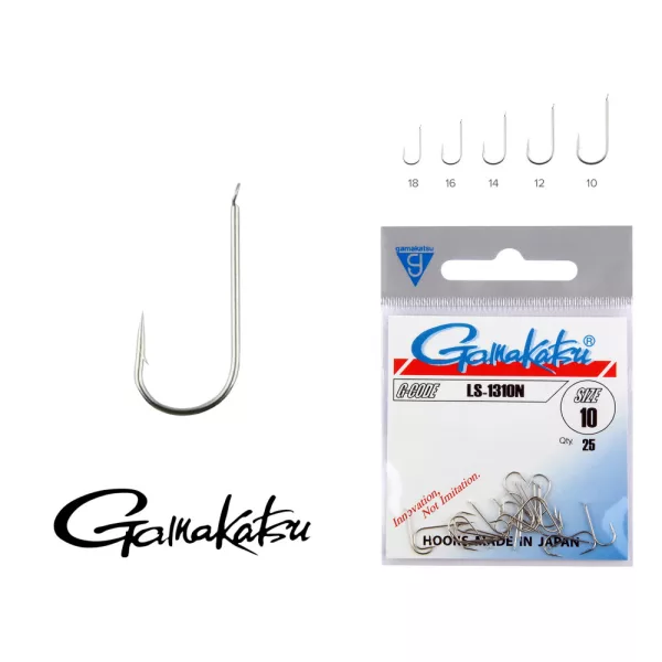 Gamakatsu LS-1310N/010 Argent 10 25 pièces/paquet Hameçon feeder à palette et à ardillon