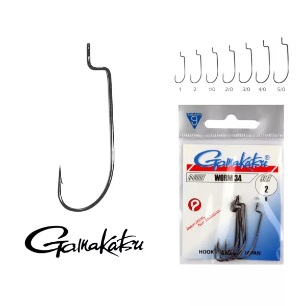 Gamakatsu F-314/014 Noir 14 25 pièces/paquet Hameçon à œillet barbelé pour poisson carnassier
