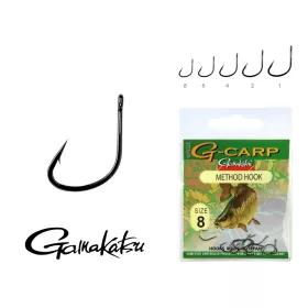   Gamakatsu G-Carp method Noir 6 10 pièces/paquet Hameçon feeder à œillet barbelé