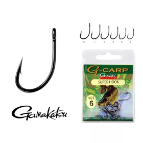   Gamakatsu G-Carp super Noir 1/0 10 pièces/paquet Hameçon feeder à œillet barbelé