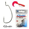 Gamakatsu Worm Offset Noir 1 6 pièces/paquet Hameçon à œillet barbelé pour poisson carnassier