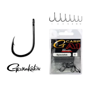   Gamakatsu G-Carp A1 Specialist Noir 2 10 pièces/paquet Hameçon à bouillette à œillet barbelé
