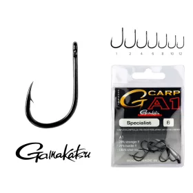   Gamakatsu G-Carp A1 Specialist Noir 4 10 pièces/paquet Hameçon feeder à œillet barbelé