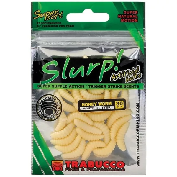 Trabucco Slurp Bait Honey Worm XL Naturel Larve d'abeille artificielle 25db