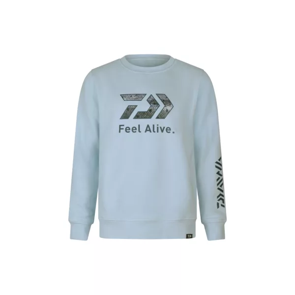 Daiwa D-VEC Crew Neck Trout Light Blue Pulóver XL