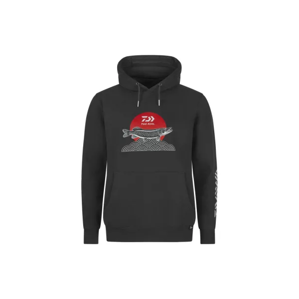 Daiwa Japan Pike Charcoal Kapucnis Pulóver 2XL