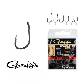   Gamakatsu G-Carp Specialist RX Noir 6 10db/csomag À œillet À micro ardillon Hameçon à bouillette