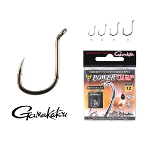   Gamakatsu Power Carp Hair Rigger Noir 8 10 pièces/paquet Hameçon Feeder à œillet avec ardillon