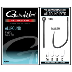  Gamakatsu Coars Pro-C Allround Eyed A1 PTFE BL Hameçon à œillet sans ardillon #16